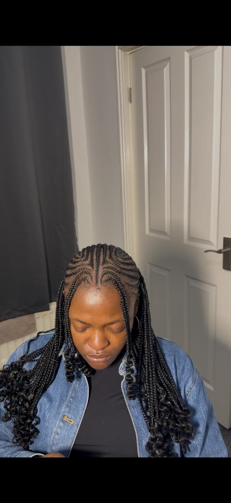 Feed-in braids styled at Vickydee Home of Beauty